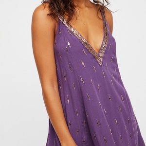 Free People Rising Sun slip dress-purple!